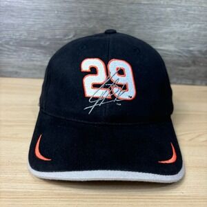 VINTAGE Nascar Hat Cap Strap Back Black Racing Kevin Harvick Winners Circle